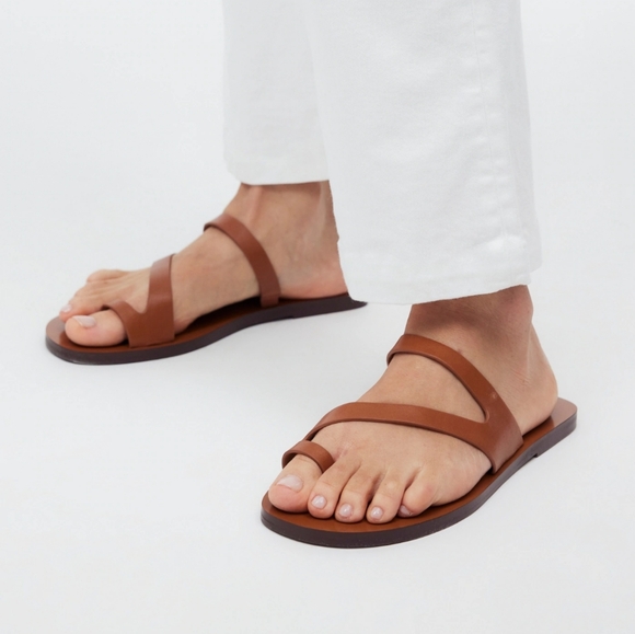 NEW MADEWELL The Gabi Asymmetric-Strap Leather Sandal size 9 1/2 - Picture 3 of 14